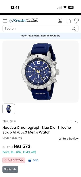 Ceas Nautica Chronograph Blue Dial