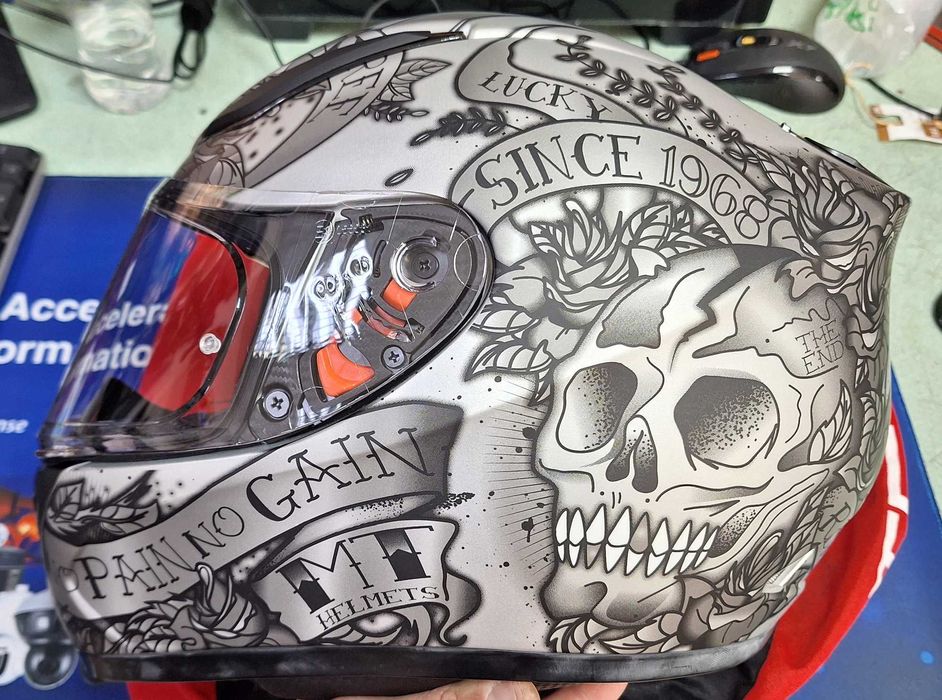 Каска MT Helmets Revenge skull  XXL 62-63