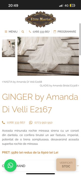 Rochie de mireasa Elite Mariaj, Xs-S