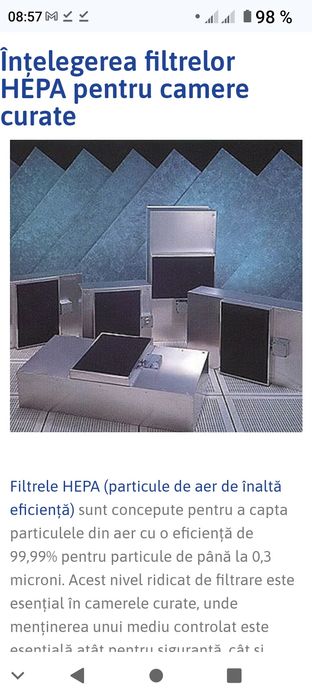 Vând filtru hepa cu ventilator axial