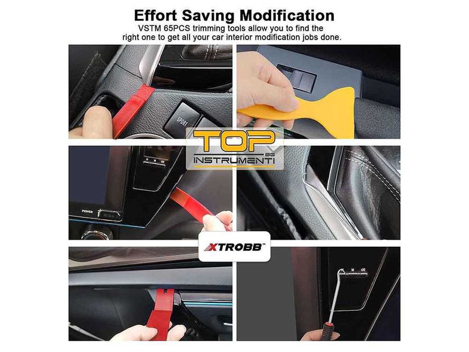 Инструменти за демонтаж на автотапицерии, панели, радио 40 бр., XTROBB