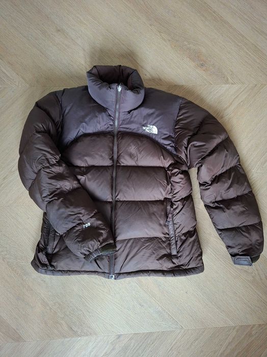 Винтидж Y2K Оригинално яке рр L The North Face Nuptse 700 (Кафяво / Пух)