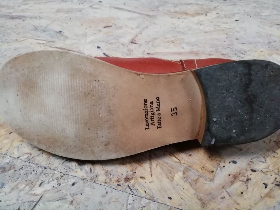 Pantofi / ghete scurte / mocasini, măsura 35, piele naturală, handmade