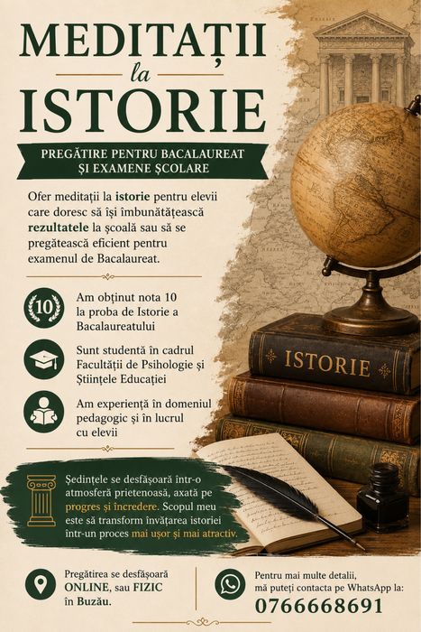 Meditații la Istorie – pregătire pentru Bacalaureat
