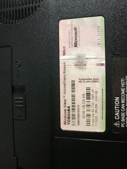 Продам дёшево ноутбук Toshiba