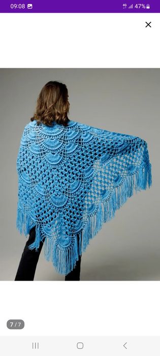 Шаль вязанная крючком. 17500
