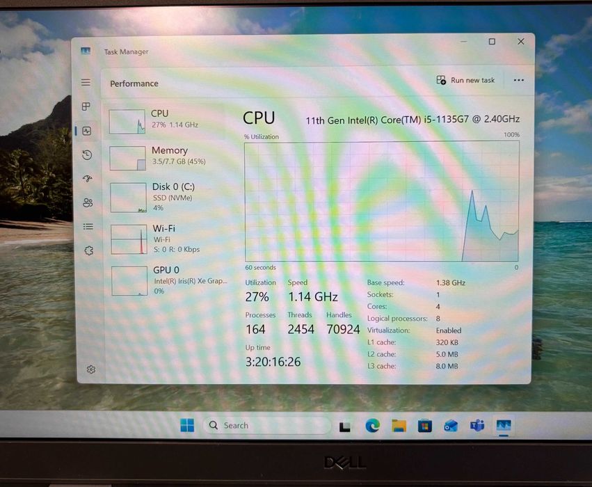 Лаптоп Dell Latitude 3320, Intel Core i5 1135G7, 8GB ram, 256GB SSD