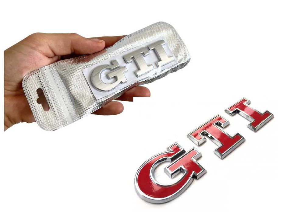 3D Емблема/Надпис GTI метална Никел/Червена