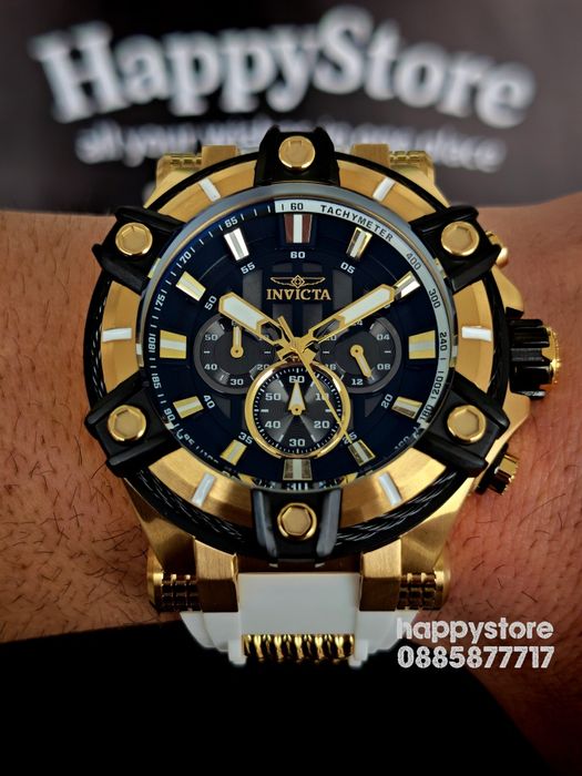 INVICTA Gunmetal white/gold 52 mm, Инвикта нов ръчен часовник