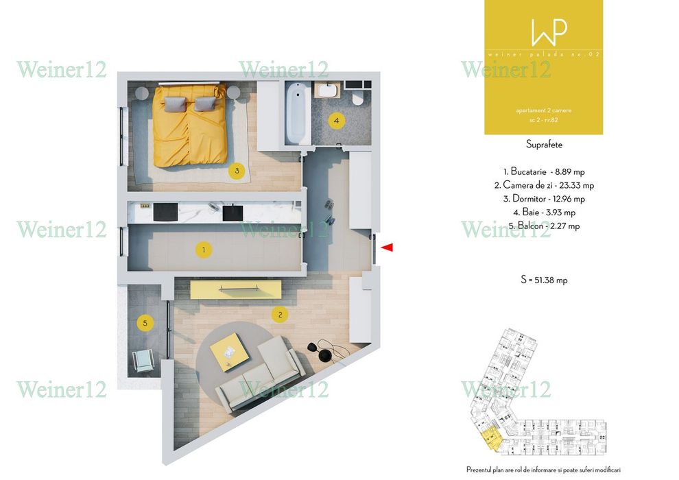 Apartament 2 camere Direct Dezvoltator la 800m De Iuliu Maniu