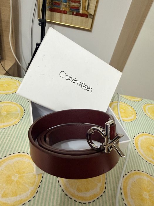 Curea Calvin Klein 85 cm piele naturala grena