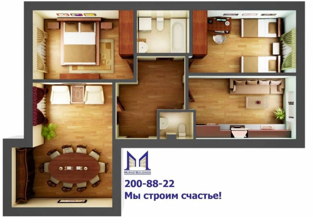 Кукча MUROD Buildings 3/4/4 НОВОСТРОЙКА Евро ремонт