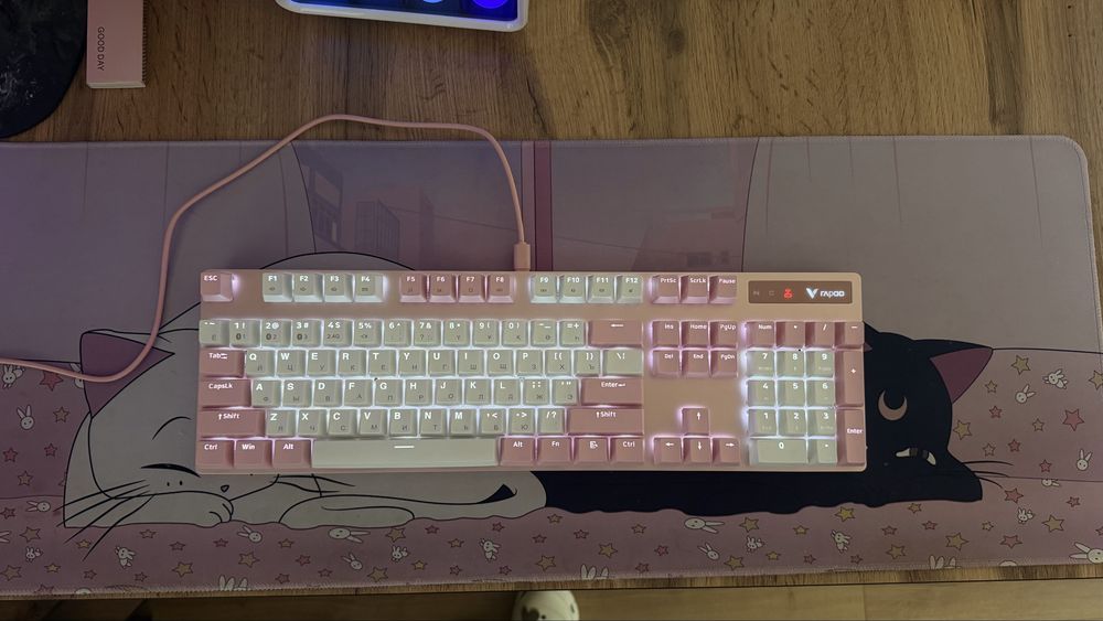 Клавиатура Rapoo V500PRO розовая