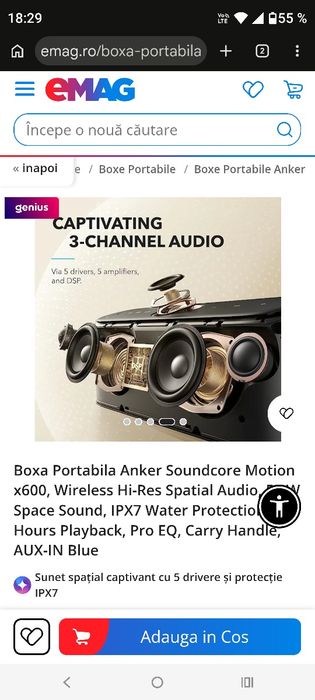 Boxa  Wireless HI -RES  ANKER soundcore  Motion 500