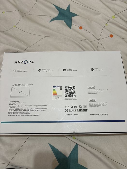 Monitor Arzopa Z1FC 16.1 inch 144 hz
