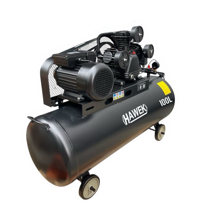 Компресор за въздух HAWEK 100 литра 3 kW, 12.5 bar, 360 л/мин