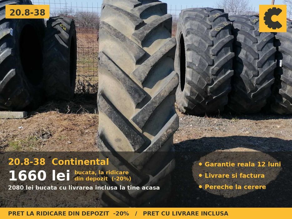 Cauciucuri Anvelope 20.8-38 20.8 38 520/85R38 20.8R38 20838 Continental Tractor Punte Spate Tractiune SH Second Hand REDUCERE Oferta Pret Bun Livrare