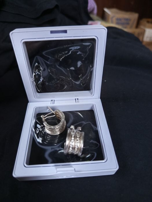 Сребърни обеци,, Bvlgari"