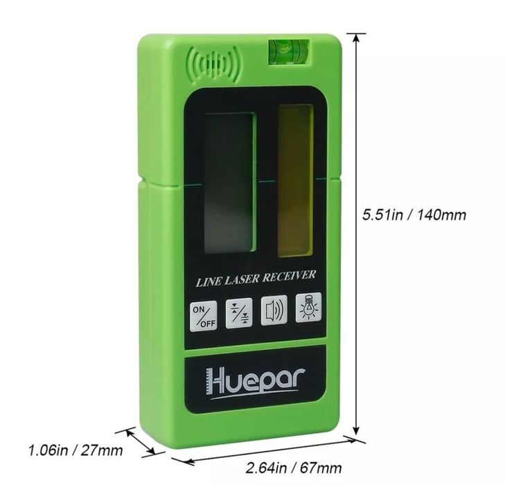Цифров лазерен приемник за линейно ниво Huepar LR-5RG