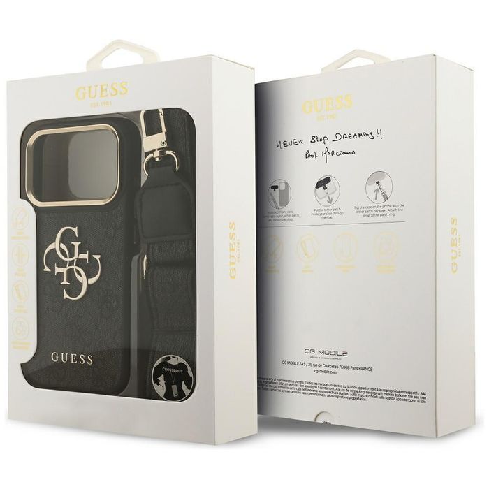 Guess big 4g classic logo with big strap metal buttons за iphone 17 pr