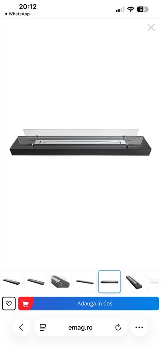 Șemineu Bioetanol cu sticla pentru masa, comoda, terasa sau gradina