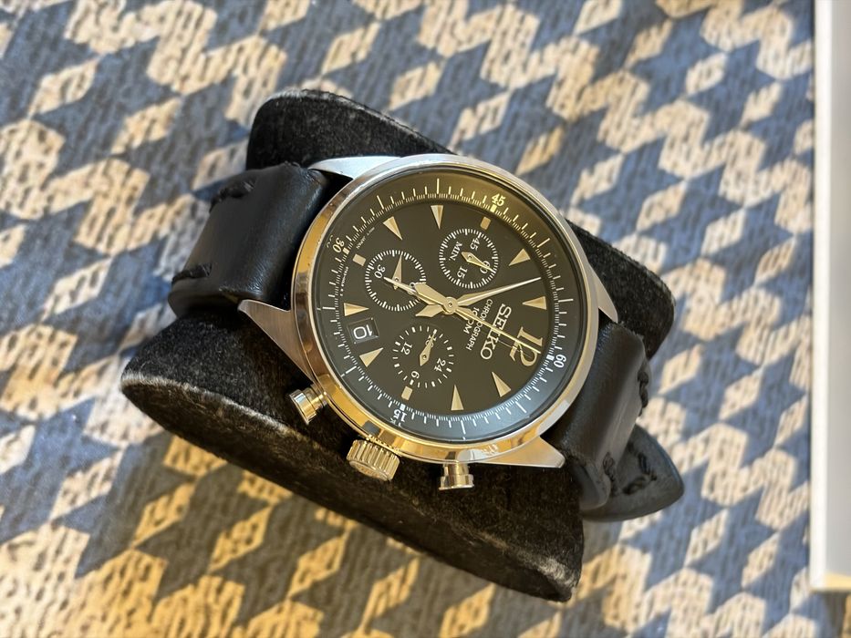 Ceas Seiko cronograf curea piele