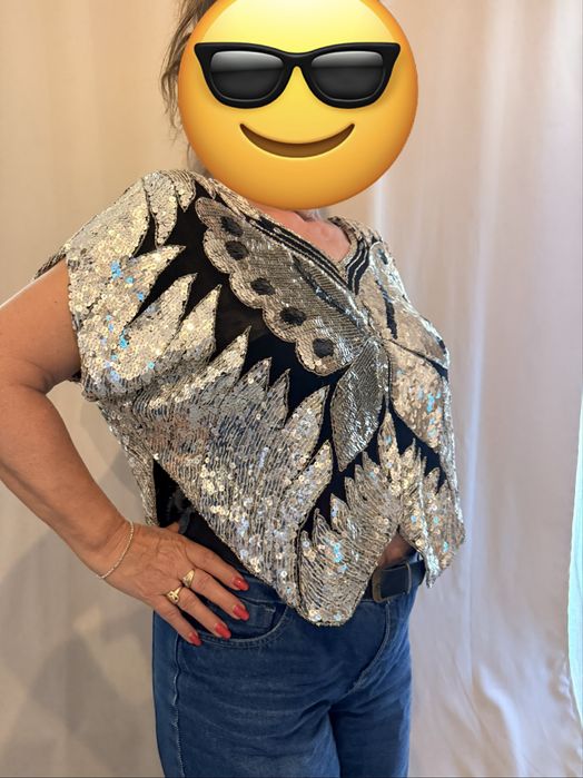 Bluza cu paiete 100% matase