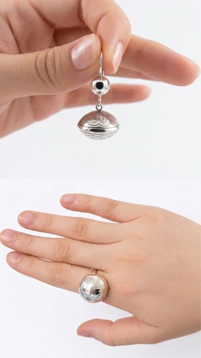 Этно-серьги из серебра 925 пробы