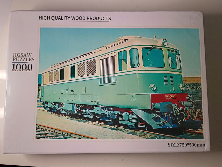 Puzzle tren, locomotive românești CFR 060-EA, DA, poster, vagoane