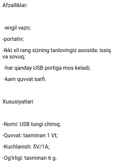 Yangi mini USB chiroq. Ekonom lampochka. Tungi chiroq