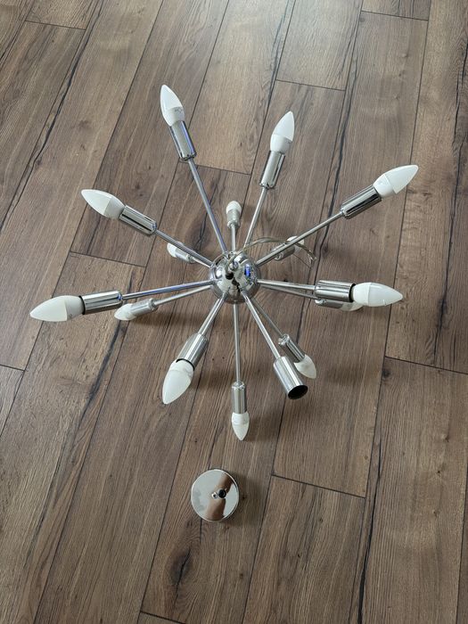 Люстра “Спутник” хром 12 ламп