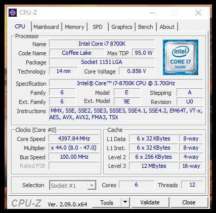 Процесор Intel® Core™ i7-8700K lga 1151