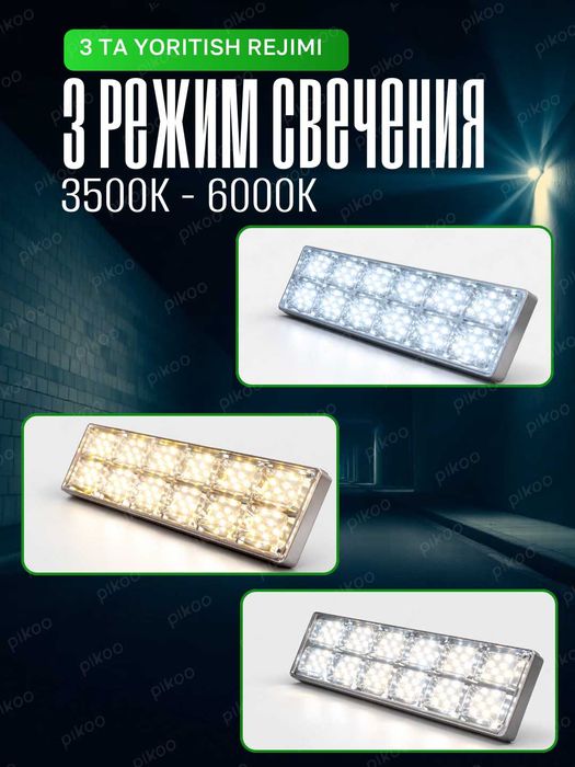 Аварийный прожектор 180 LED, 20000 мАч,  3 режима, магнит и крючок