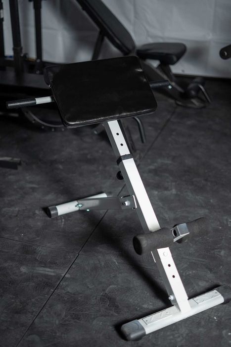 Bancă Hiperextensii Pliabilă Alb/Negru