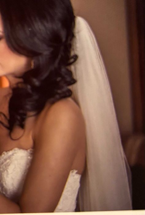 Vand rochie alba de mireasa si voal - Pronovias, masura XS