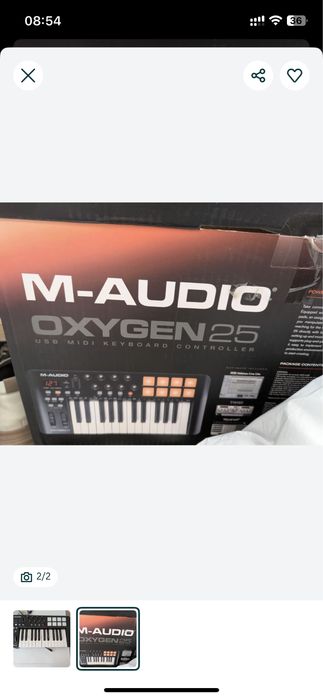 Midi клавиатура m audio oxygen 25