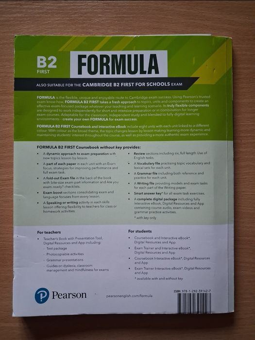 Учебник Formula B2 First (Coursebook) – Pearson (Запазен + бонус код)
