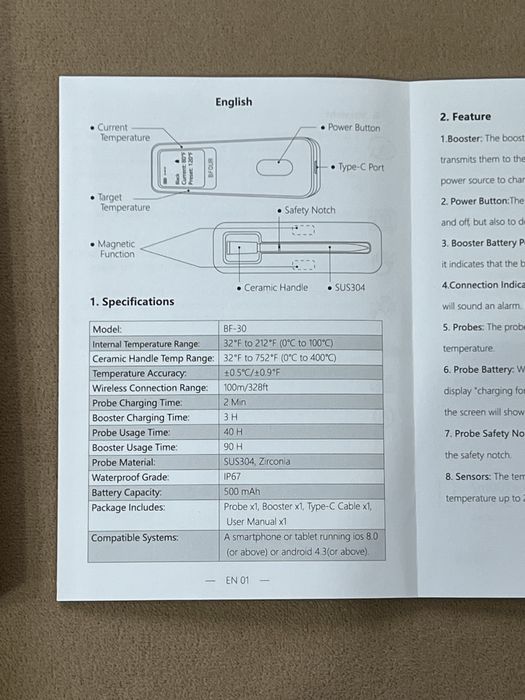 Termometru pentru carne wireless