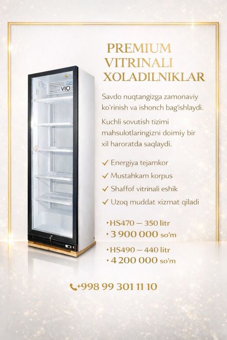 Vitrinali muzlatgichlar