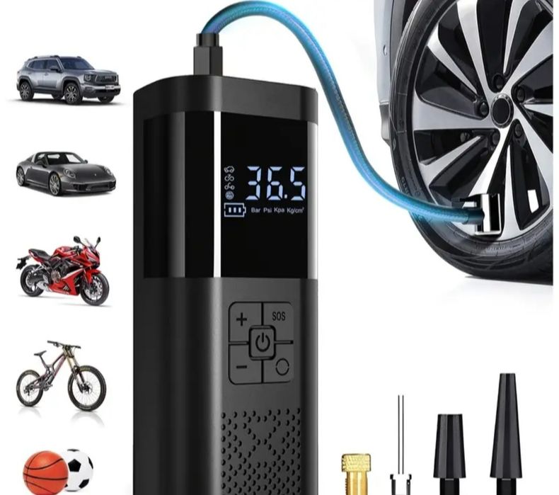 Автокомпресор.Акумулаторен компресор за въздух, за автомобилни гуми