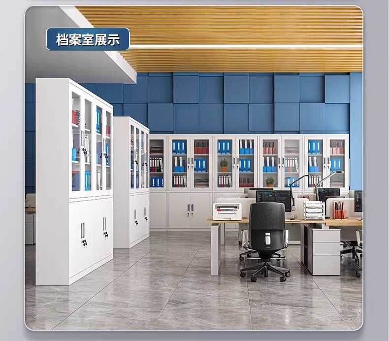 Shisha eshikli po‘lat hujjatlar shkafi/Шкаф для офиса из стали и