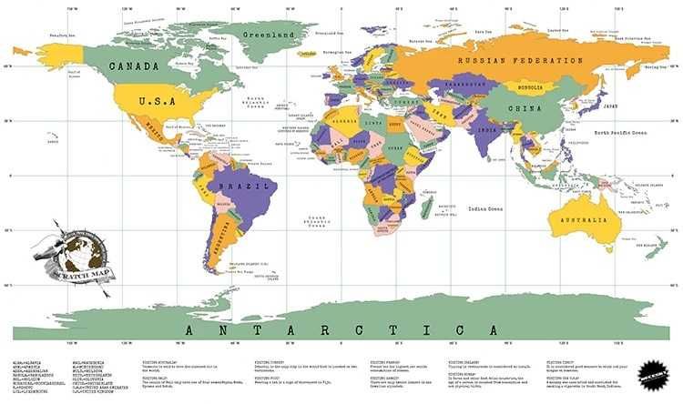 Harta lumii razuibila Am fost acolo - cadou inedit - harta calatorului