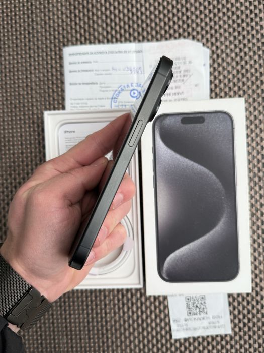 Лизинг 37лв/м iPhone 15 pro BLACK айфон 15 про 128 черен