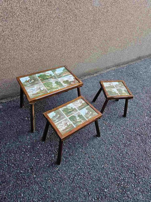 Масички 3в1 с плочки в ретро стил