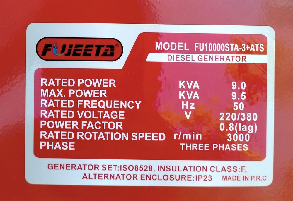 Generator Fujeeta 10kva