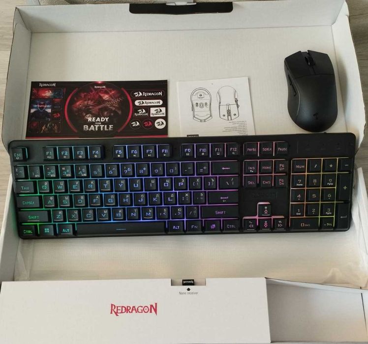 Redragon S107KS  3 ВИДА ПОДКЛЮЧЕНИЯ мембранная  клавиатура + мышь