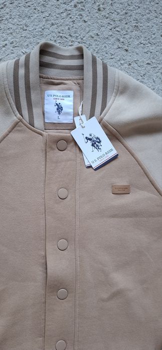 U.S. Polo Assnc мъжко яке бомбър  бежово  размер L