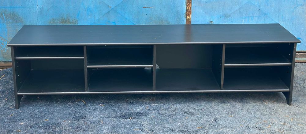 Comoda TV 1,90 m pentru living; Comoda din lemn masiv cu rafturi