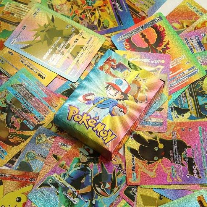 Карти Покемон / Pokemon Cards . Златни и цветни PVC POKEMON карти 55бр