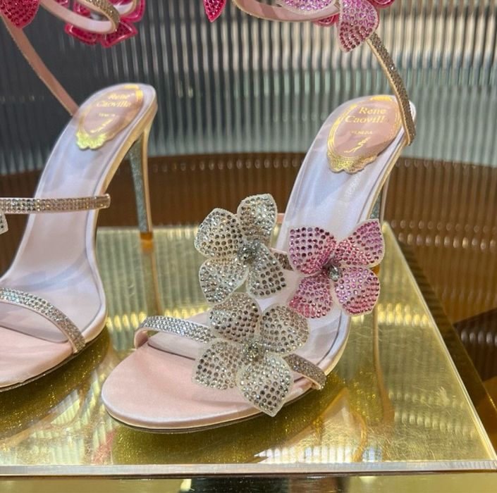 Sandale Rene caovilla piele naturala pe stoc